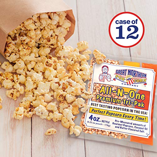 Case of 12 Popcorn Packs with Kernels, Salt & Oil by Great Northern Popcorn C948706