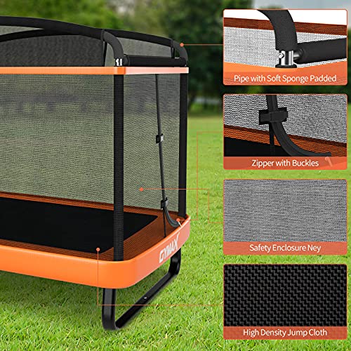 GYMAX 6FT Toddler Trampoline with Swing & Safety Net, Indoor/Outdoor C259094
