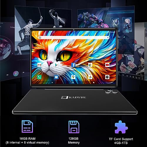 Android 13 Tablet 10 Inch 128GB ROM 16GB RAM with Keyboard V90155