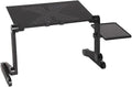 Bosonshop Foldable Aluminum Laptop Desk Adjustable Portable Laptop Table Stand with Mouse Pad Ergonomic Desk for Bed and Sofa (No Cooling Fan) (Black)