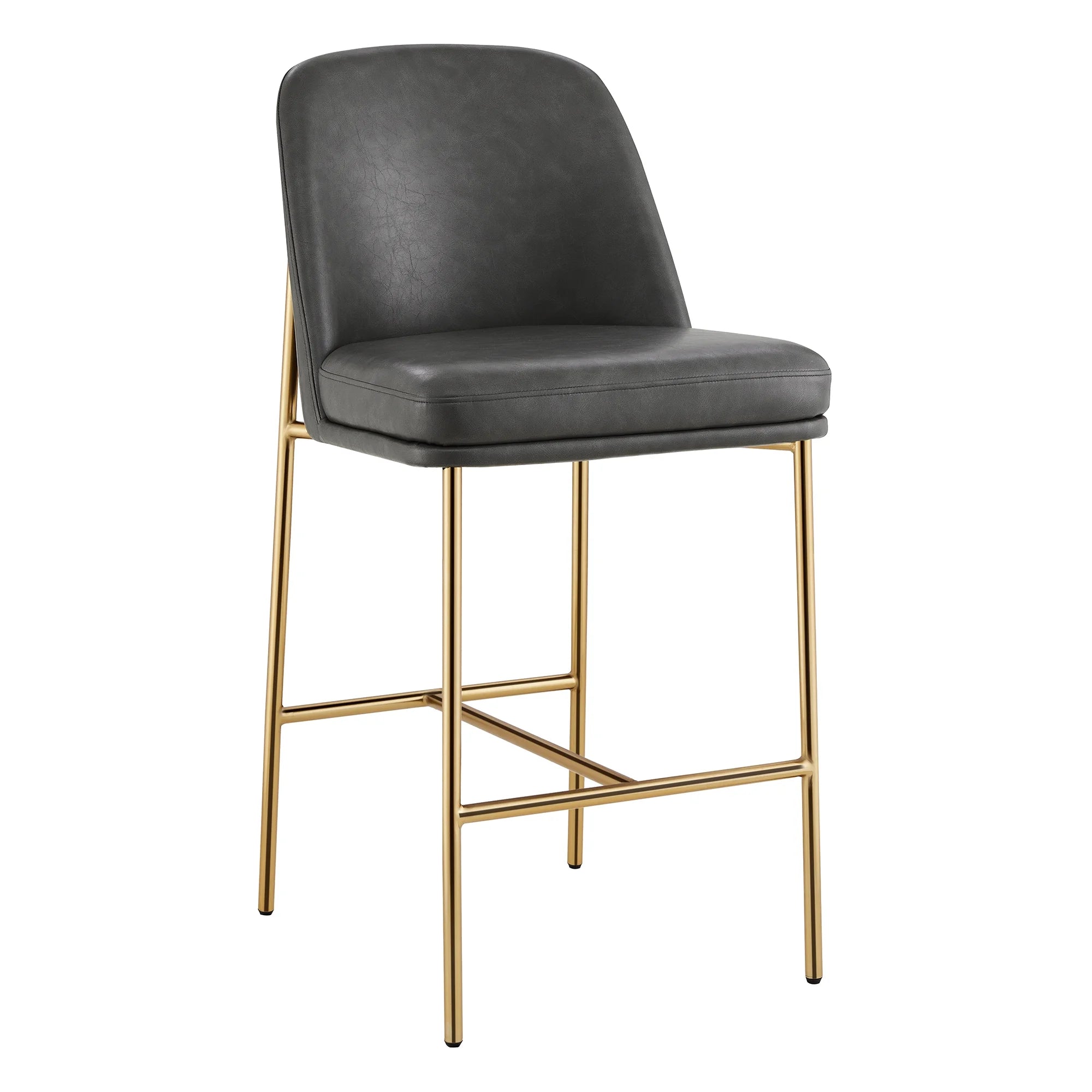 CHITA Modern Counter Height Bar Stool Set of 2, 27 inch, Faux Leather Y647