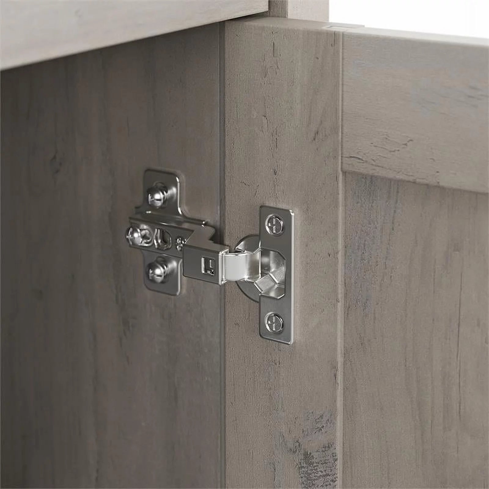 UrbanPro Farmhouse Small Computer Desk with Hutch, Driftwood Gray H8708