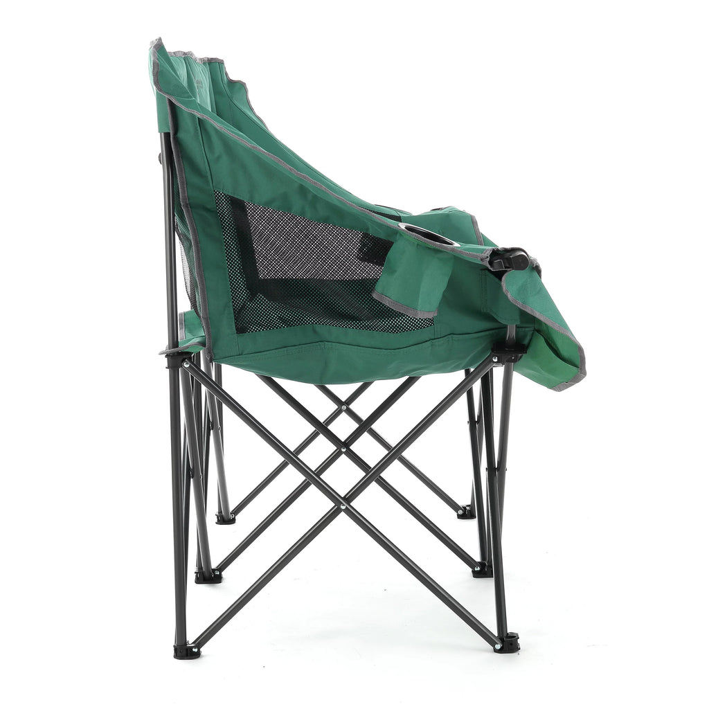 ARROWHEAD OUTDOOR Portable Folding Double Camping Chair with Cup Holders, Padded Seats, Carrying Bag, 500lbs Capacity (Green) N8854