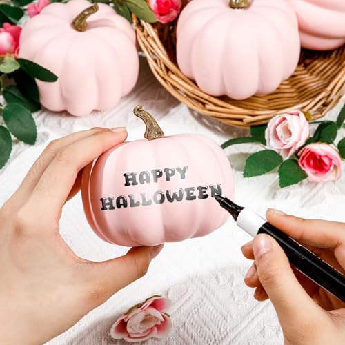 Liliful 50 Pcs 3.15 Inch Artificial Foam Pumpkins for Fall Halloween Decor D78141