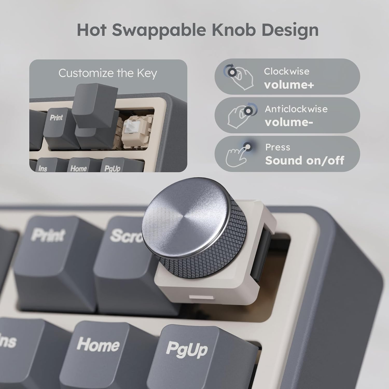 RK ROYAL KLUDGE R87 Pro Wired Mechanical Keyboard 75% RGB Hot Swappable Knob I523