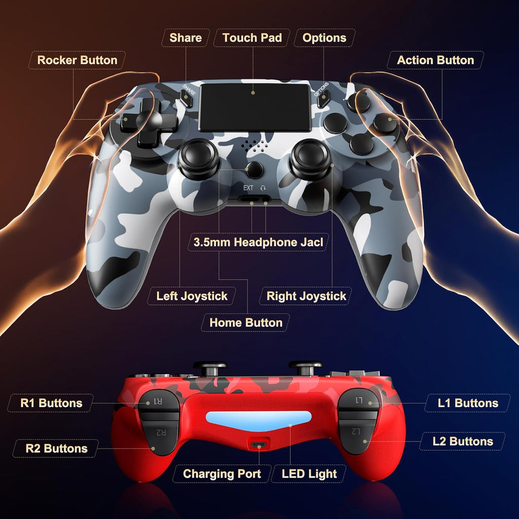 KDYGPDCT 2 Pack Wireless Controller for PS4 with Touch Pad & Headphone Jack N50241