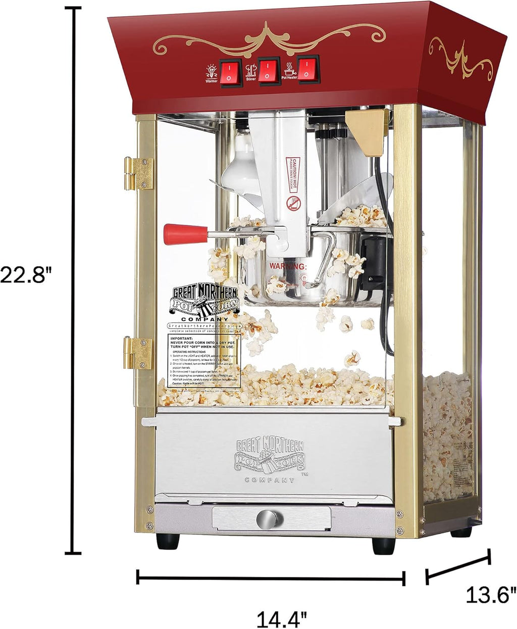 Great Northern Popcorn Matinee Machine - Red, 8oz V47499