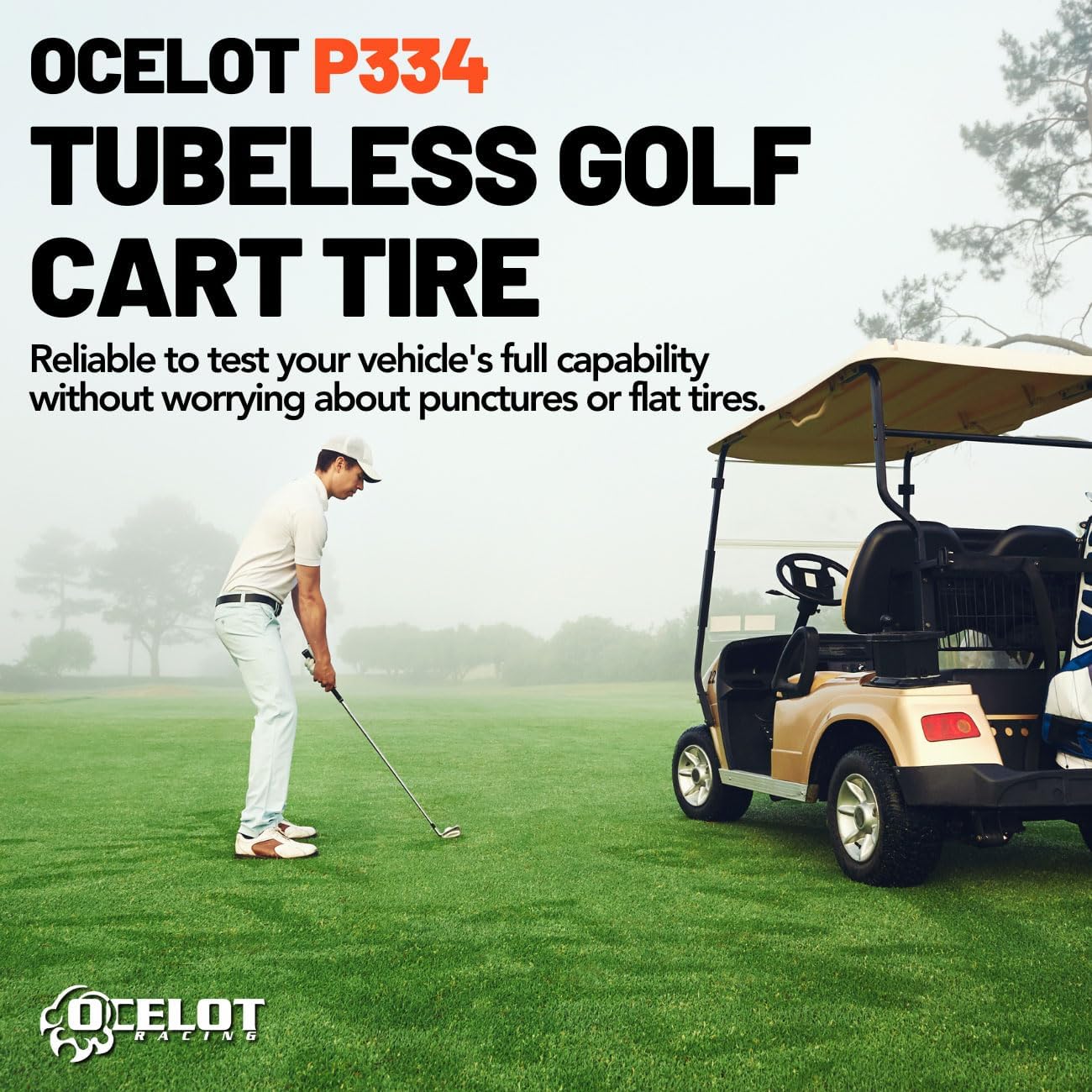 Ocelot P334 22x11-10 All Terrain Golf Cart Tires, 4-Ply J116