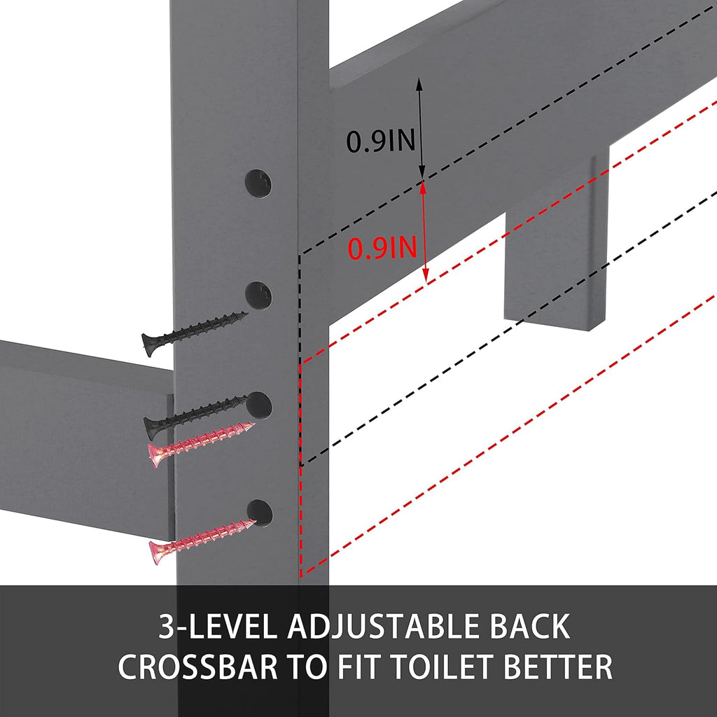 Over The Toilet Storage Cabinet with Adjustable Shelf, Grey V8403