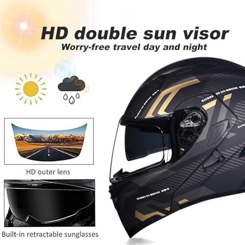 Bluetooth Modular Motorcycle Helmet, DOT Approved, Dual Visor, with Speakers and Mic M65461