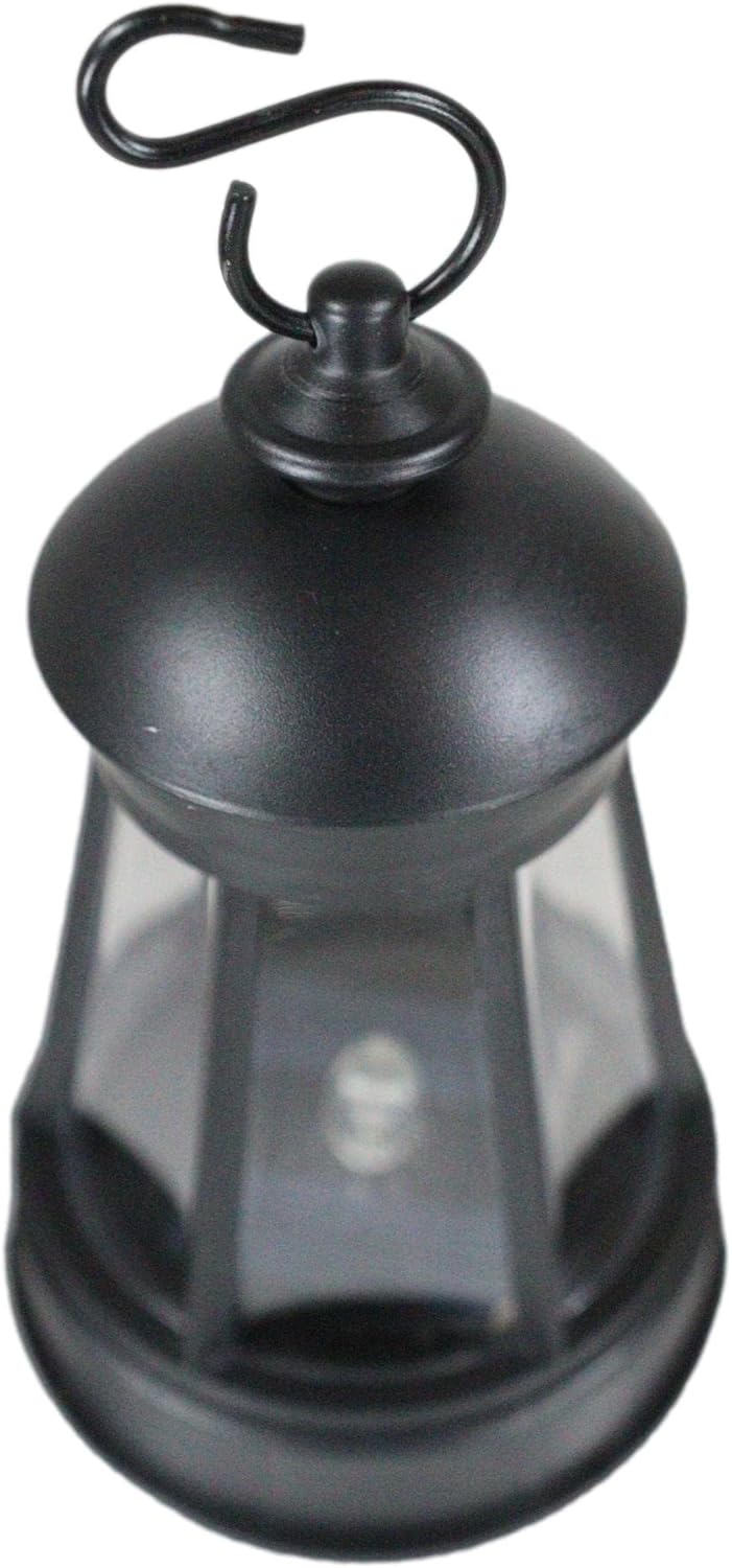 Set of 2 Plastic Solar Hanging LED Lanterns 5.5 Inches Garden Decor D625710