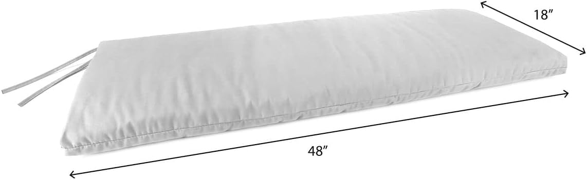Black Floral Outdoor Bench Cushion 48"x18" with Ties Q3020