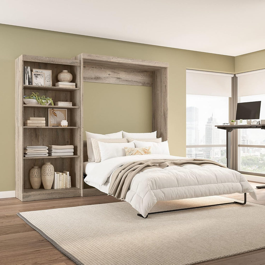 BESTAR Pur Murphy Wall Bed, Queen, Rustic Brown U74884