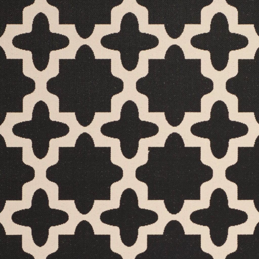 SAFAVIEH Courtyard Amanda Geometric Indoor/Outdoor Area Rug, 7'10" Square, Black/Beige X54280