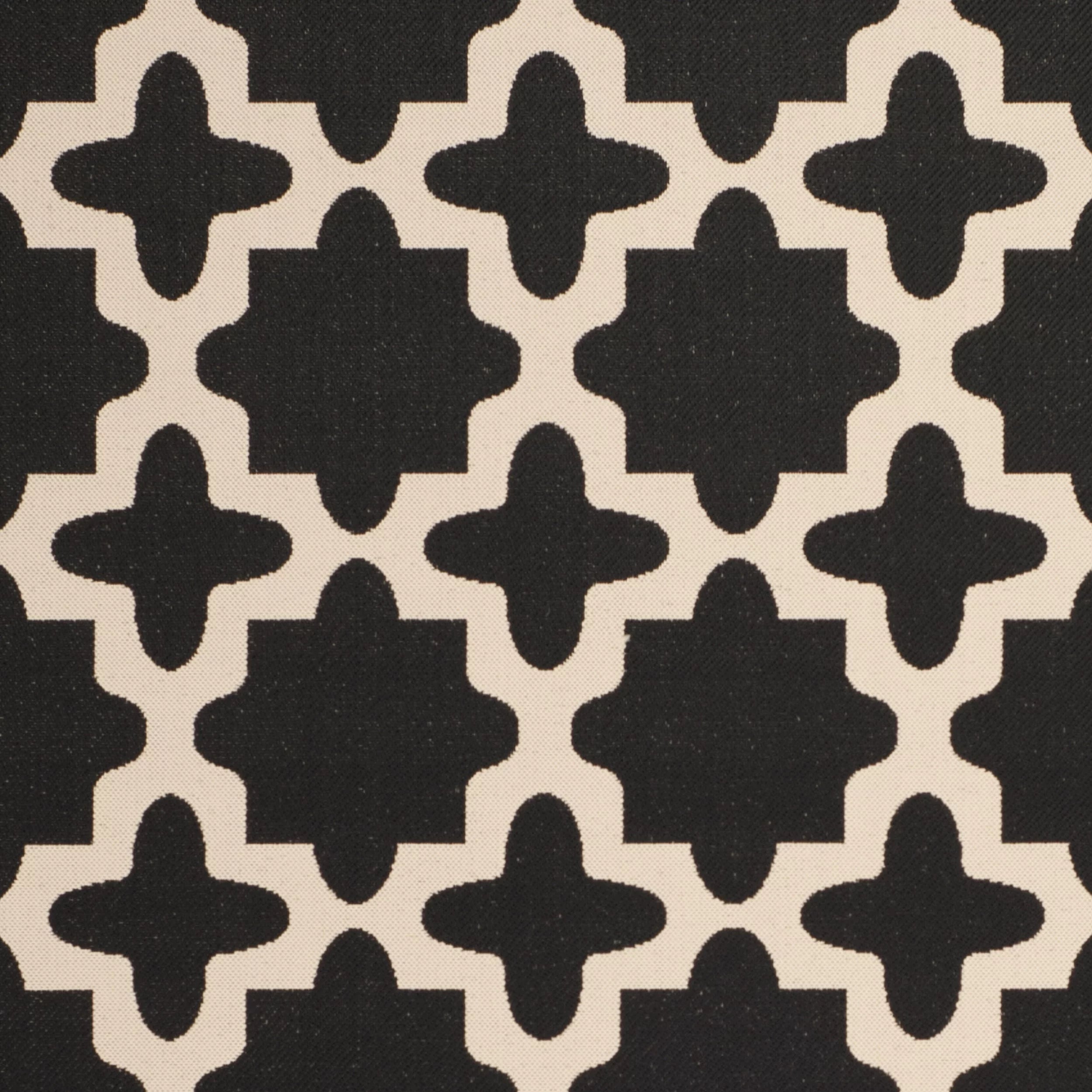SAFAVIEH Courtyard Amanda Geometric Indoor/Outdoor Area Rug, 7'10" Square, Black/Beige X54280