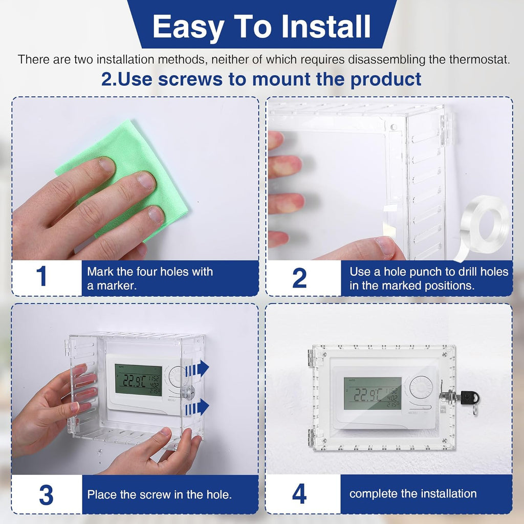 Thermostat Lockable Box with Keys Clear Cover for Honeywell W396