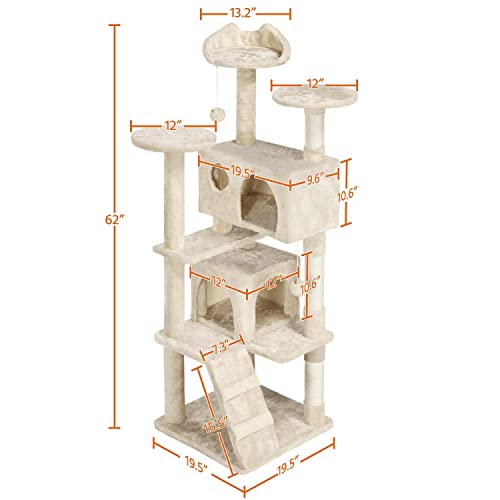 Yaheetech 54in Cat Tree Tower Condo Furniture with Scratch Post Y196