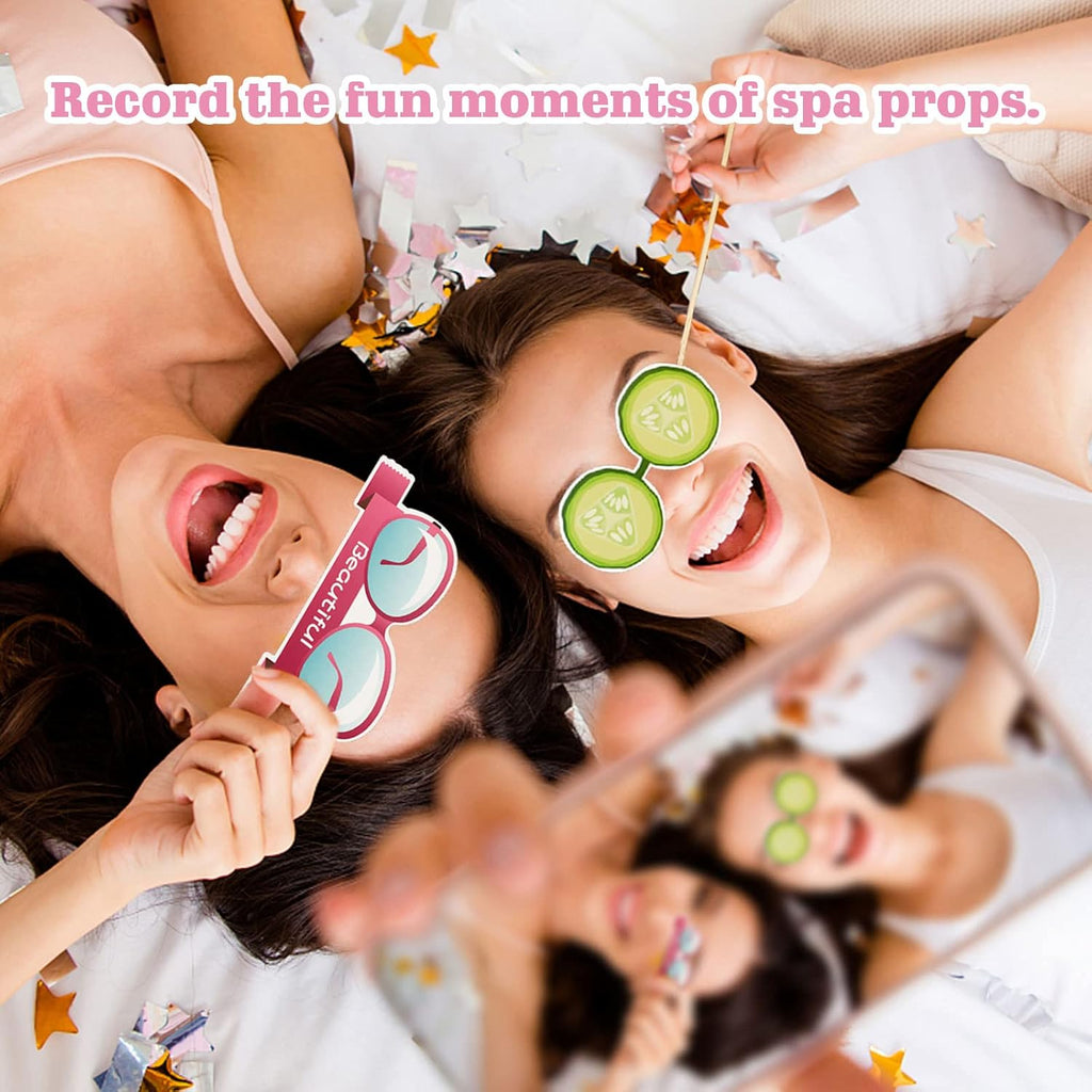 Konsait 26 PCS Spa Party Photo Booth Props for Girls K955284
