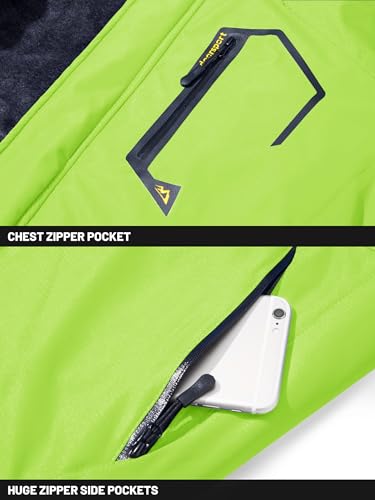 TACVASEN Men's Winter Skiing Jacket Waterproof Insulated Parka with Hood H588