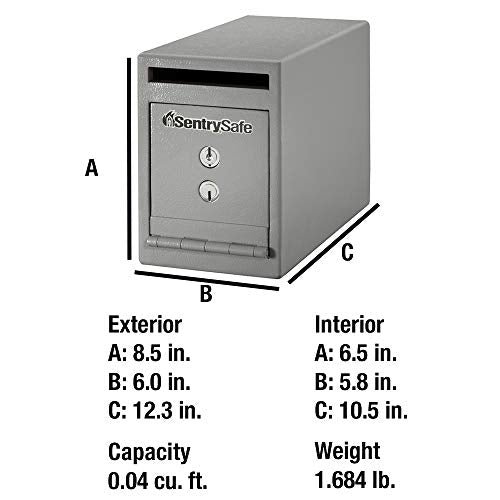 SentrySafe Depository Safe with Dual Key Lock, Steel Drop Slot, 0.38 cu ft X5059