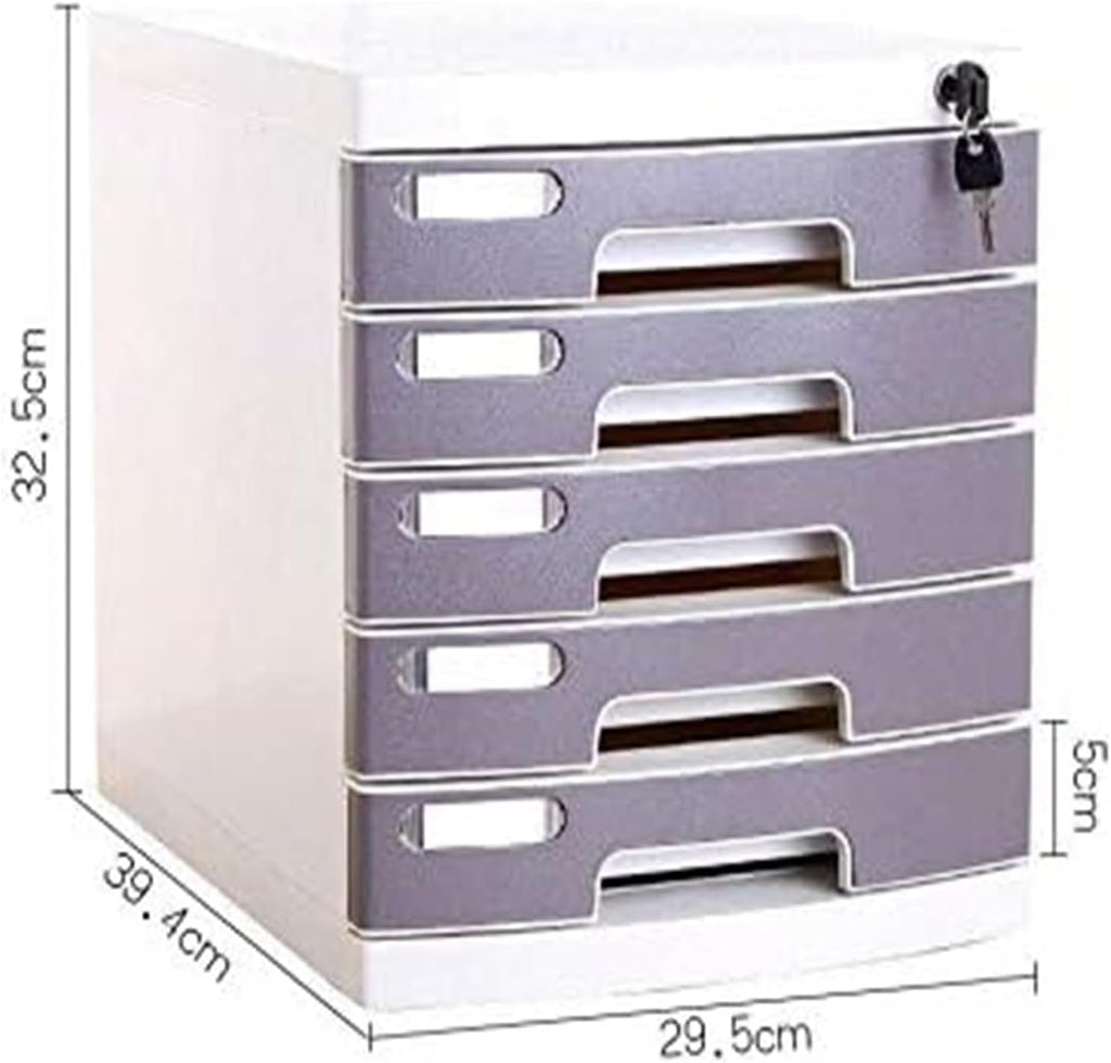 Desktop File Cabinet, 5-Drawer with Lock, Office Storage R295902