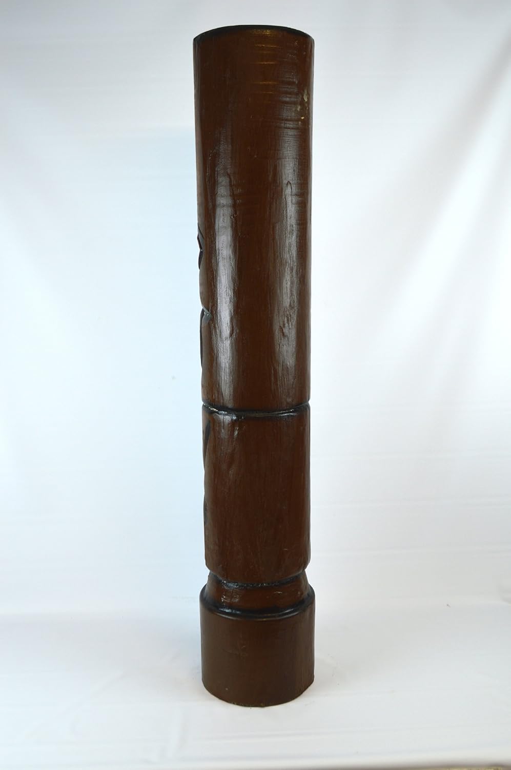Hand Carved Wood Hibiscus Plumeria Tiki Totem Pole Statue 3 FT R6662