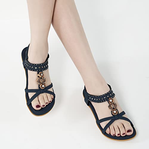 Alicegana Women's Sandals Non-Slip Casual Summer Beach Flats Q323621