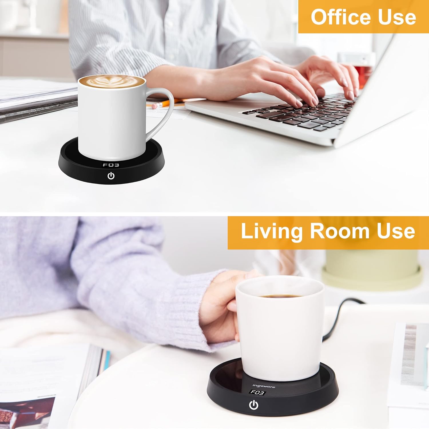 Coffee Cup Warmer for Desk with Auto Shut Off & Temperature Settings O48357
