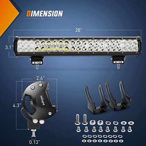 Nilight 22Inch 480W Triple Row LED Light Bar Combo Waterproof Off Road Driving Lighting with Wiring Harness Z9160