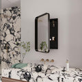 Recessed Metal Framed Medicine Cabinet with Mirror and Adjustable Shelves - Wall Mounted Storage Solution for Modern Bathrooms - Elegant and Functional Bathroom Accessory (White)