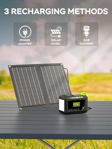MARBERO 88.8Wh Solar Generator with 21W Panel Portable Power Station for Camping R50974