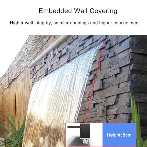304 Stainless Steel Waterfall Pool Fountain Spillway for Garden Pond Spa (80cm) O5374