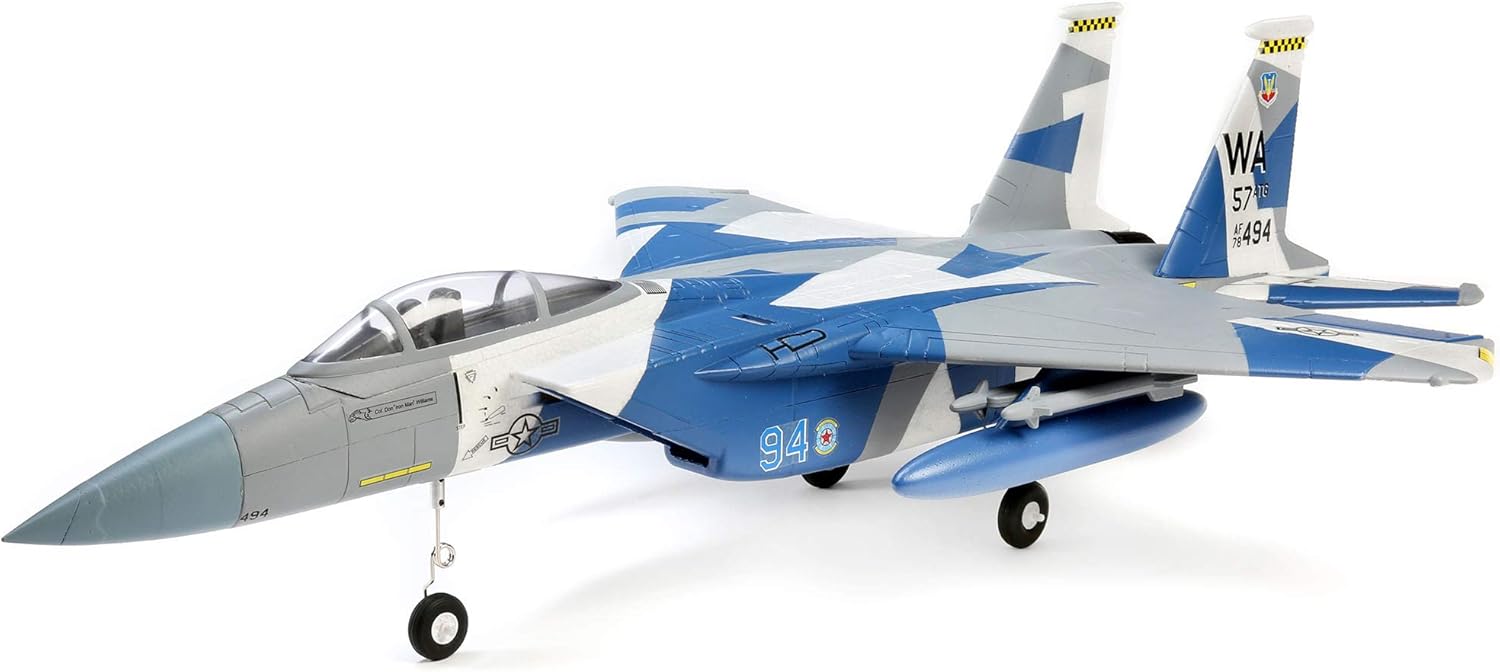 E-flite RC Airplane F-15 Eagle 64mm EDF BNF Basic Transmitter Battery and Charger not Included with AS3X and Safe Select EFL9750