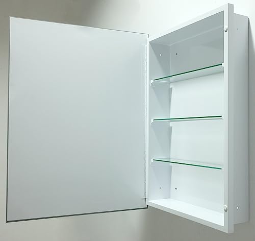 14"x24" Frameless Beveled Bathroom Medicine Cabinet with Mirror, Wall Mounted J551