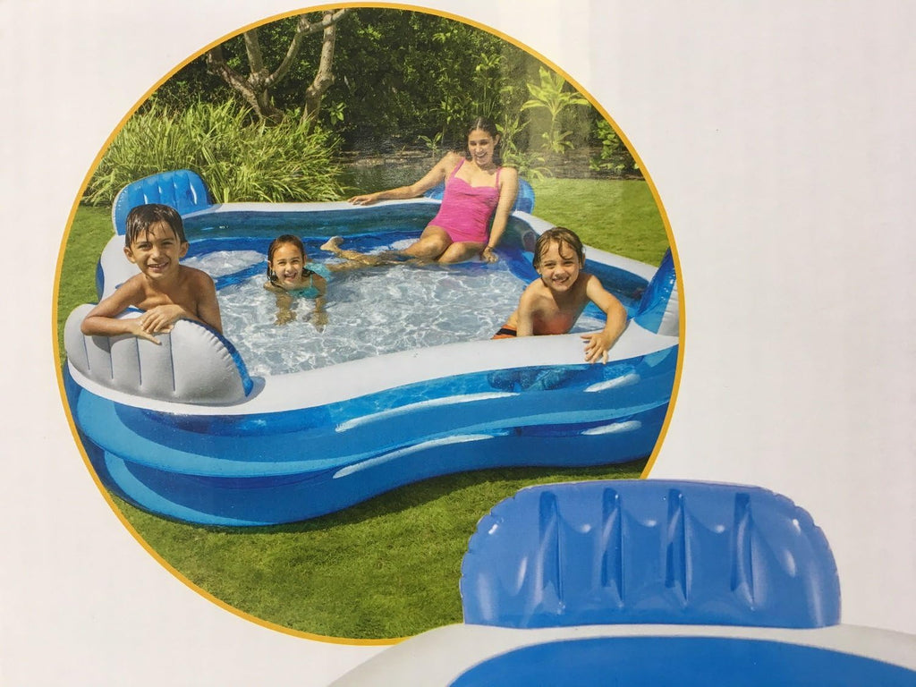 Family Swimming Pool, Inflatable with 4 Built-in Seats for Kids Adults Z37802