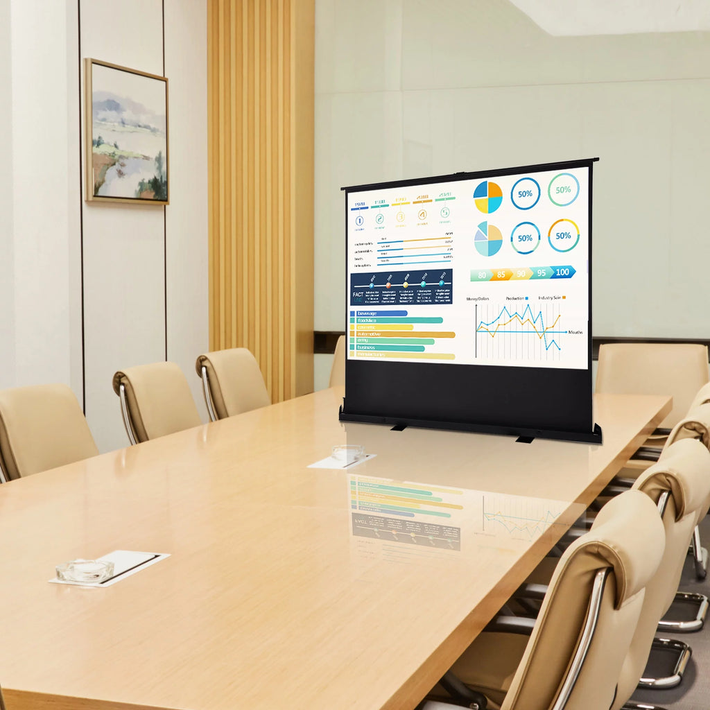 InstaHibit 60" Portable Floor Projector Screen with Aluminum Case Z1271