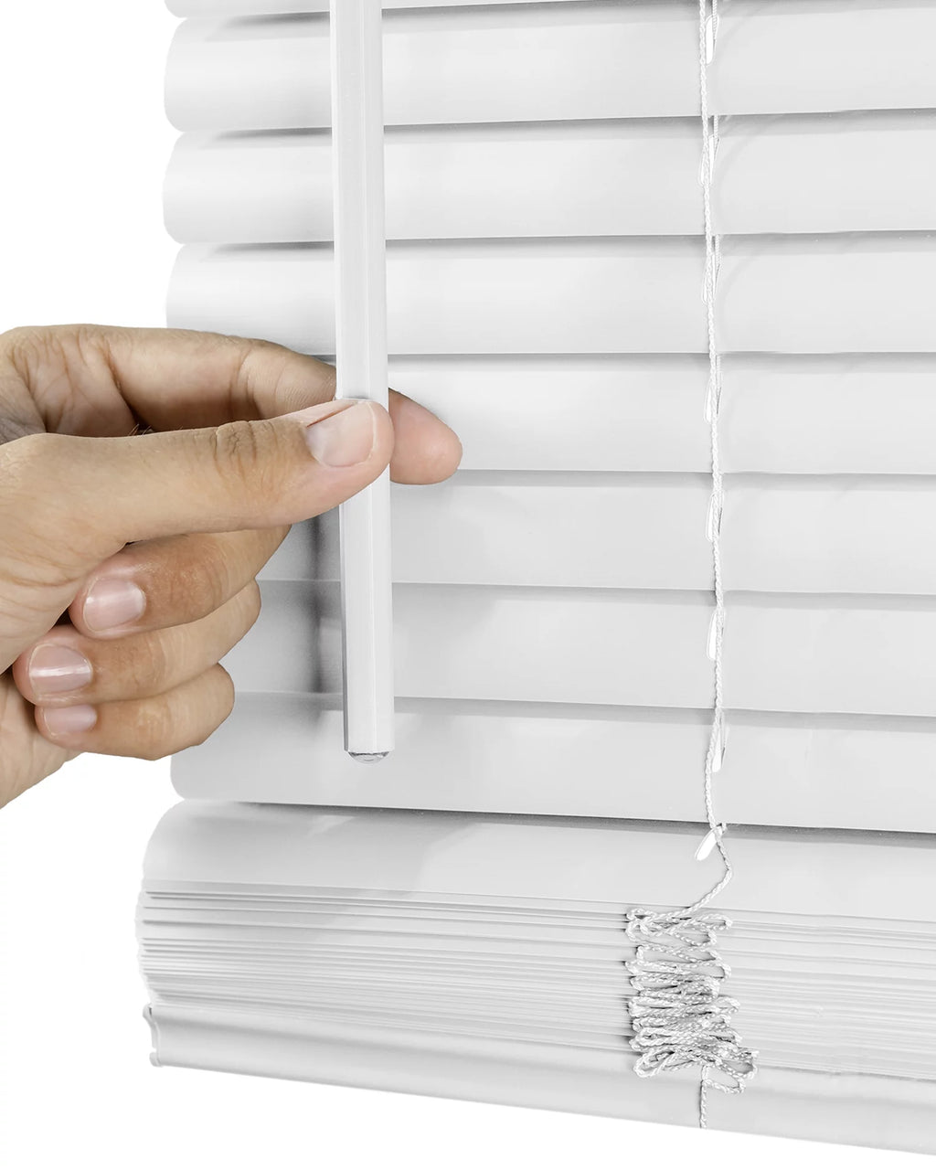 CHICOLOGY Cordless 1-Inch Vinyl Mini Blinds, Gloss White, Room Darkening, 70"W x 48"H F935850
