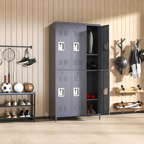 9 Door Metal Locker with Lock and Card Slot, Black K8440