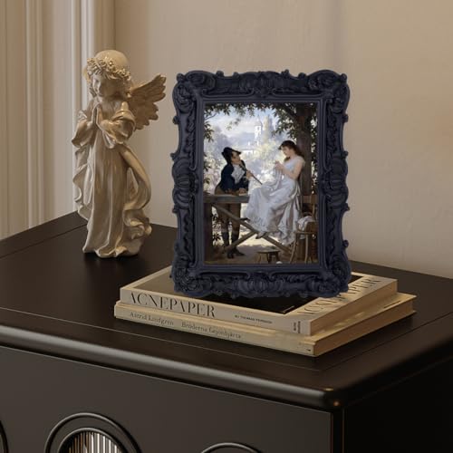 Antique Picture Frames 8x10 Vintage Victorian Ornate with Glass, Black S55546