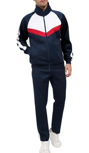 Men's 2 Piece Full Zip Track Suit Set D8634