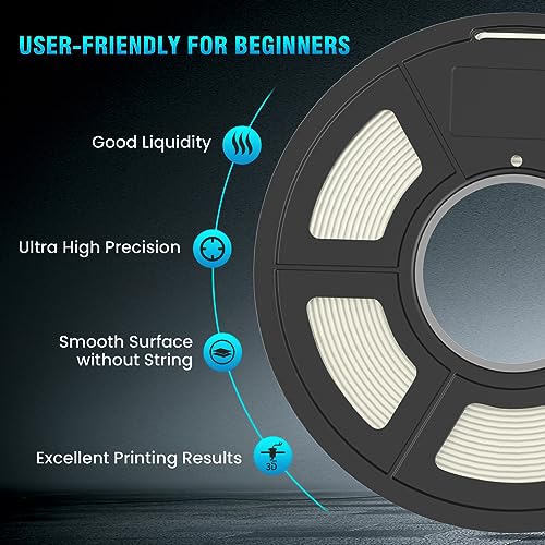 SUNLU PLA 3D Printer Filament 1.75mm, Neatly Wound, Dimensional Accuracy +/- 0.02 mm, 1KG, Black+Grey L314167