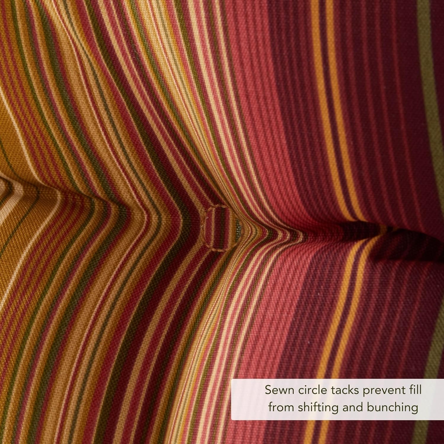 Greendale Home Fashions Outdoor High Back Chair Cushion, Set of 2, Cinnamon Stripe W1677