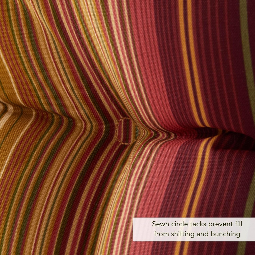 Greendale Home Fashions Outdoor High Back Chair Cushion, Cinnamon Stripe D98821