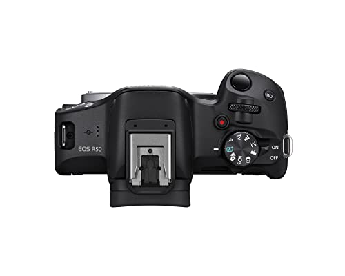Canon EOS R50 Mirrorless Camera with RF-S18-45mm Lens Kit, White S288