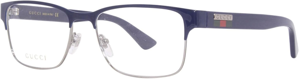 Gucci GG0750O 003 Eyeglasses Men's Blue Full Rim Rectangle Shape 56mm