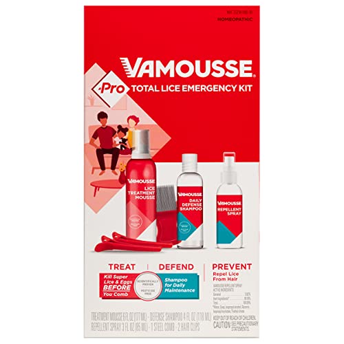 Vamousse Lice Treatment Mousse 6 fl oz, Pesticide-Free, Includes Steel Comb J520490
