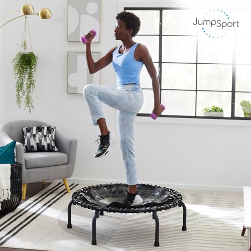 JumpSport 39-inch Cardio Rebounder Mini Trampoline with Arched Legs & Videos J1327