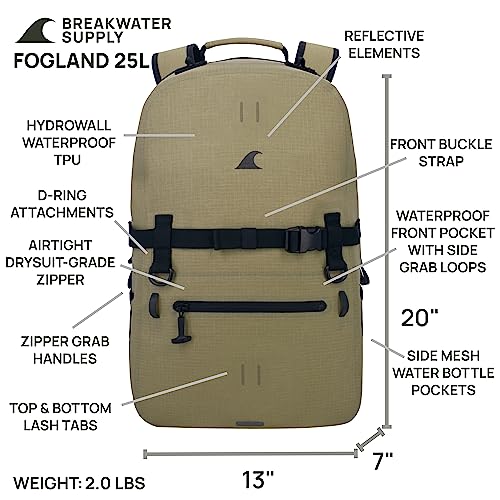 Breakwater Supply™ Waterproof Submersible Backpack Laptop Bag 25L Q27744