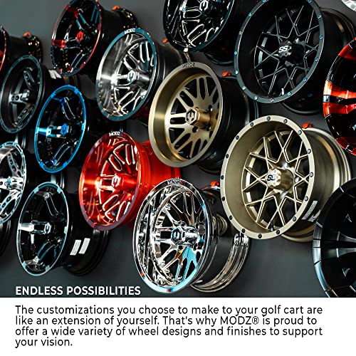 8" Steel Golf Cart Wheels Glossy White with Odyssey Perduro Tires - Set of Two C8653