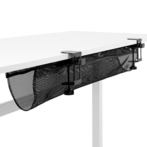 VIVO Mesh 44 Inch Clamp-on Under Desk Cable Net, Workstation Wire Organizer, Cable Management for Home and Office, Black, DESK-AC44MH